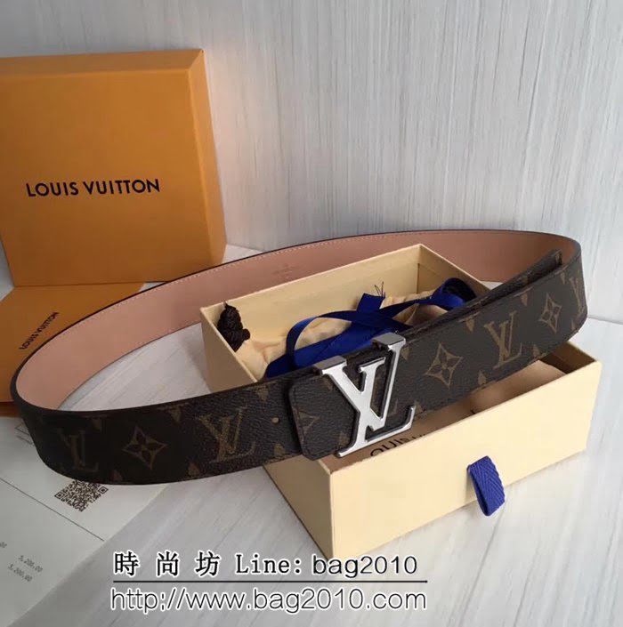 路易威登LV Louis Vuitton進口原版帆布老花面料 男士皮帶M9608 專櫃經典款 LHG1215